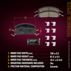 Metrix Premium Front Disc Brake Pad Set 94152MC aftermarket car parts