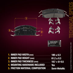 Metrix Premium Front Disc Brake Pad Set 94152MS aftermarket car parts