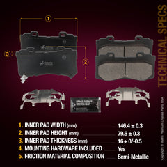 Metrix Premium Front Disc Brake Pad Set 94155MS aftermarket car parts