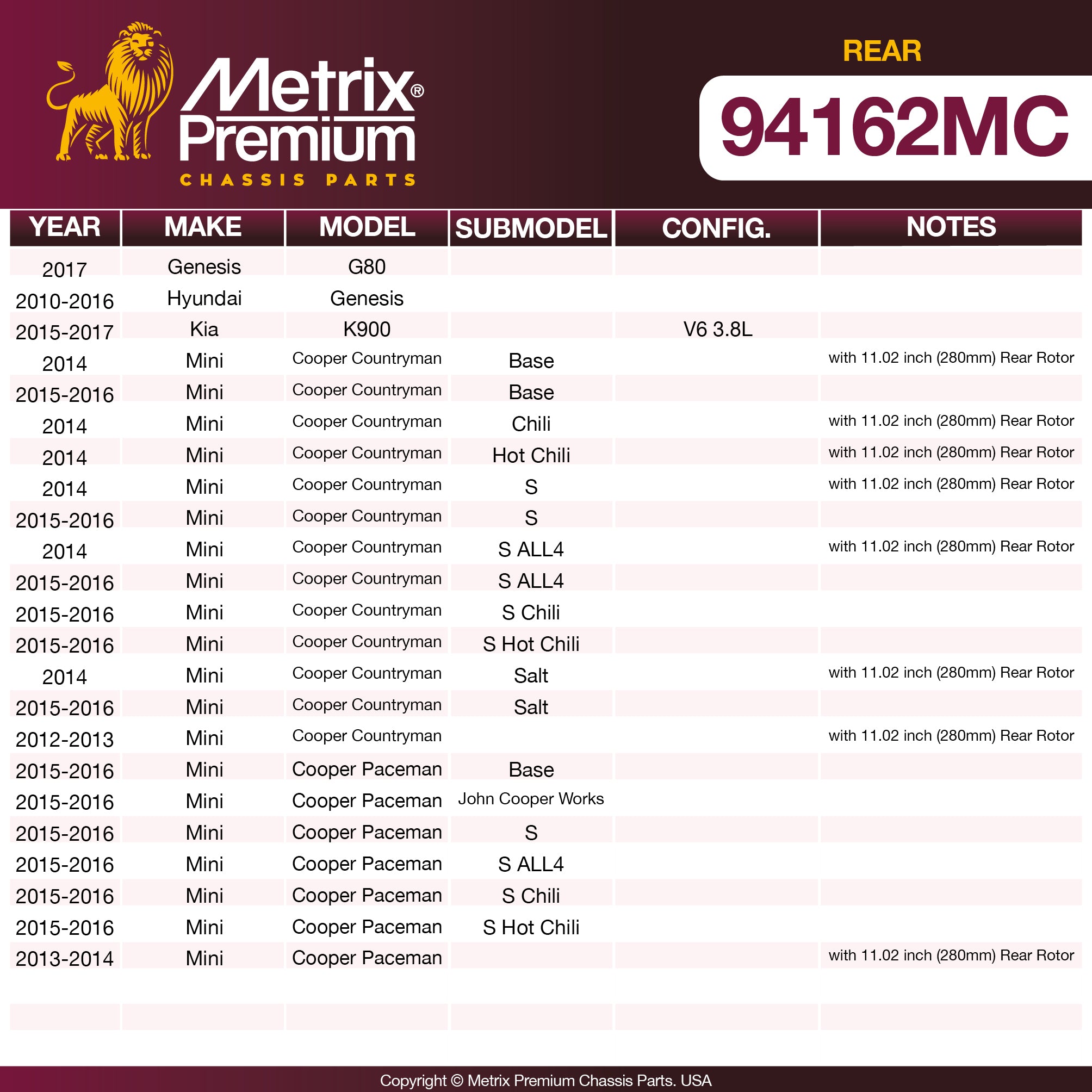 Metrix Premium Chassis Parts  suspension steering brake parts