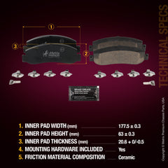 Metrix Premium Front Disc Brake Pad Set 94168MC aftermarket car parts