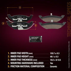 Metrix Premium Rear Disc Brake Pad Set 94171MC aftermarket car parts