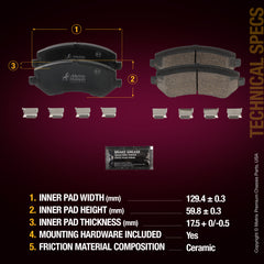 Metrix Premium Front Disc Brake Pad Set 94243MC aftermarket car parts