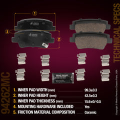 Metrix Premium Rear Disc Brake Pad Set 94262MC aftermarket car parts