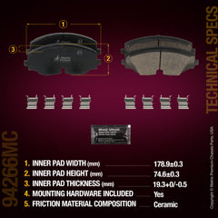 Metrix Premium Front Disc Brake Pad Set 94266MC aftermarket car parts
