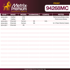 Metrix Premium Front Disc Brake Pad Set 94268MC OEM fit spare parts