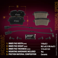 Metrix Premium Chassis Parts Front Disc Brake Pad Set 94280MC aftermarket car parts