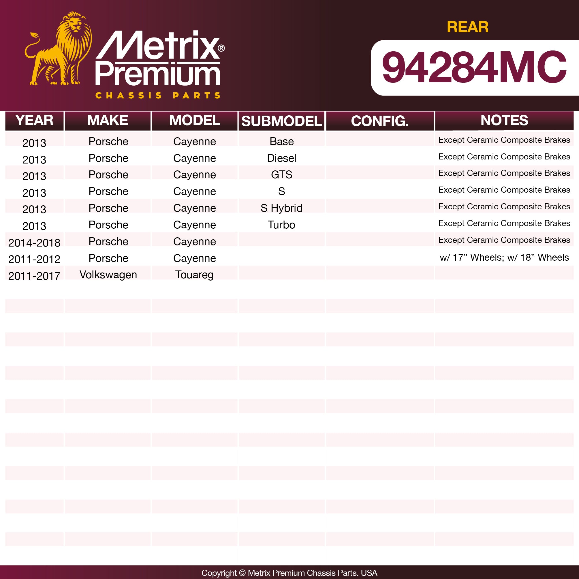 Metrix Premium Chassis Parts  suspension steering brake parts