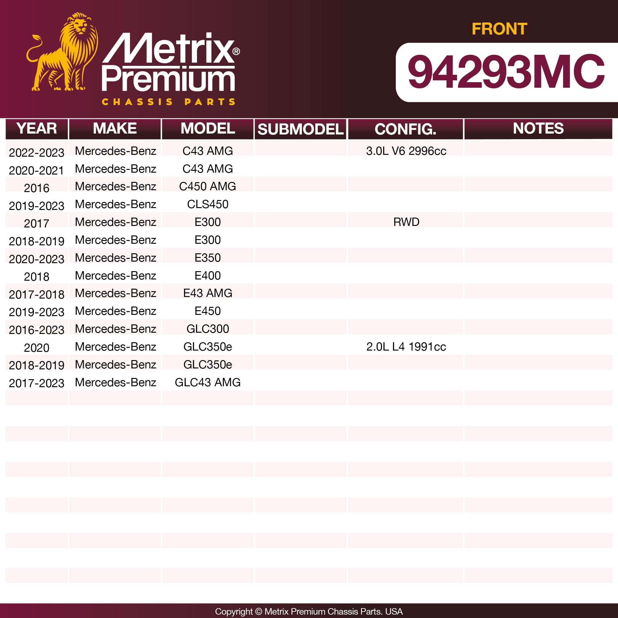 Metrix Premium Chassis Parts  suspension steering brake parts