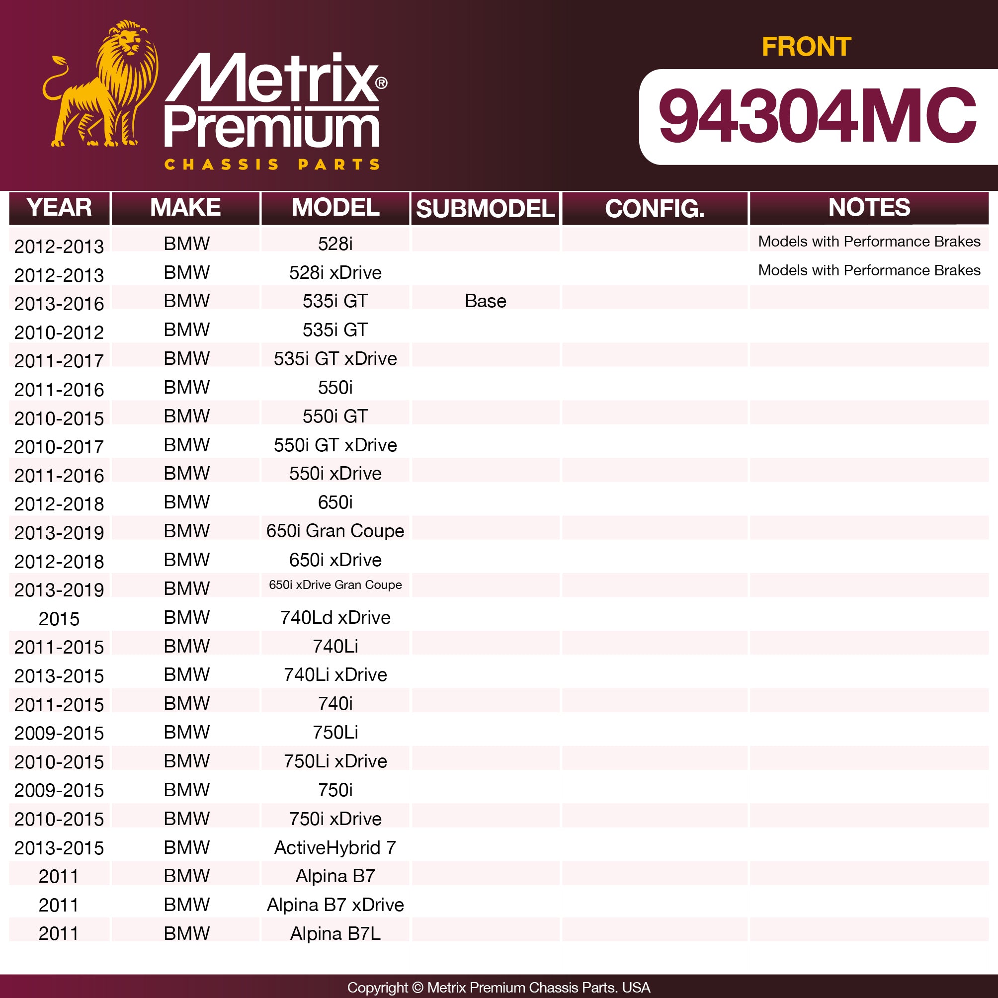 Metrix Premium Chassis Parts  suspension steering brake parts