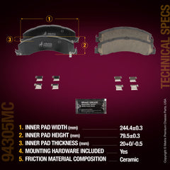 Metrix Premium Rear Disc Brake Pad Set 94305MC aftermarket car parts
