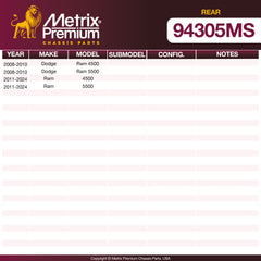 Metrix Premium Rear Disc Brake Pad Set 94305MS OEM fit spare parts