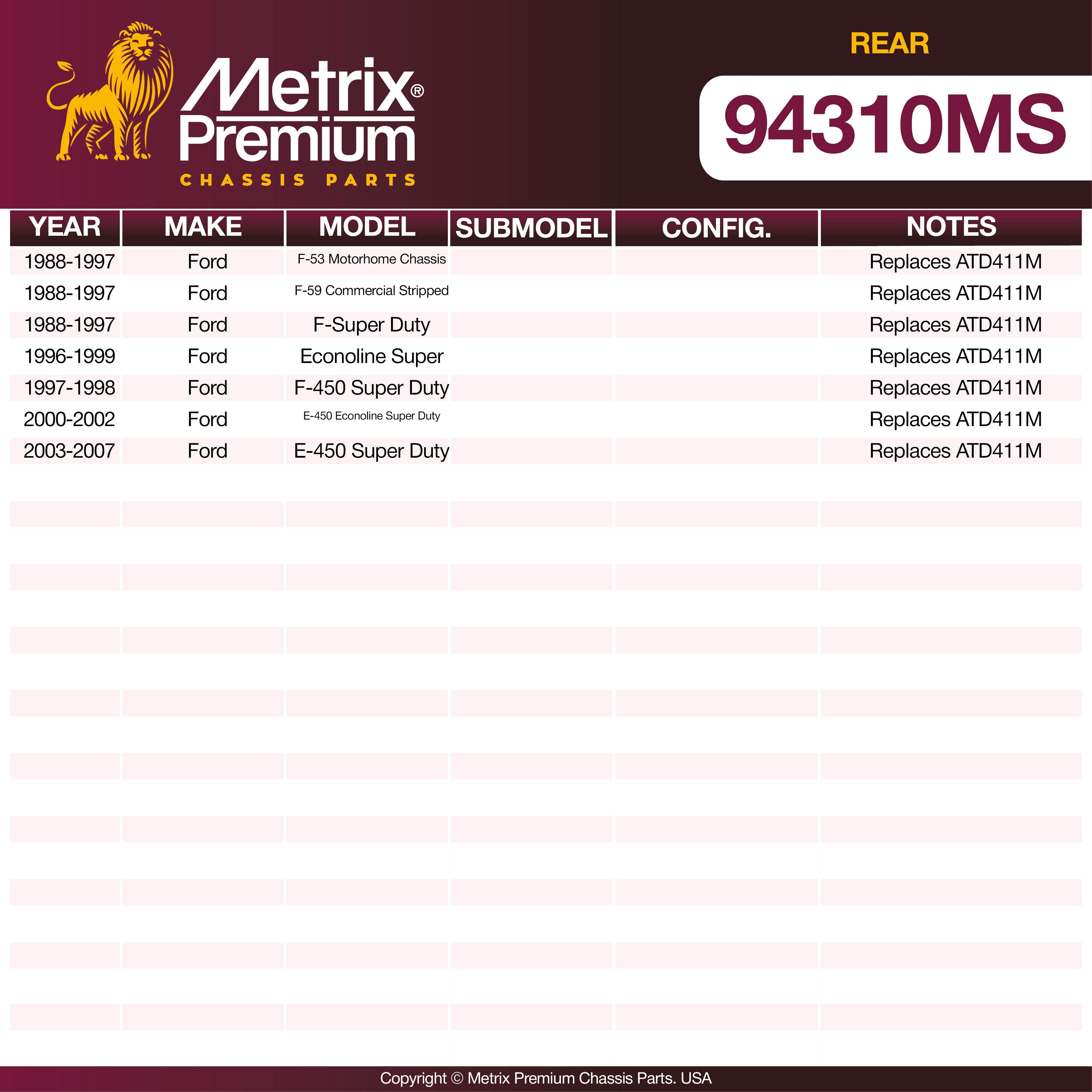 Metrix Premium Front Disc Brake Pad Set 94310MS OEM fit spare parts