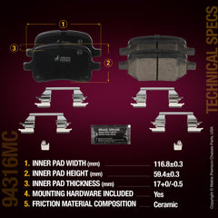 Metrix Premium Chassis Parts Front Brake Kit 91610MT aftermarket car parts