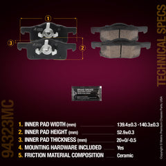 Metrix Premium Rear Disc Brake Pad Set 94323MC aftermarket car parts