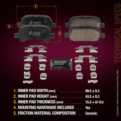 Metrix Premium Rear Disc Brake Pad Set 94326MC aftermarket car parts