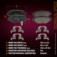 Metrix Premium Chassis Parts Rear Disc Brake Pad Set 94328MC OEM fit auto parts