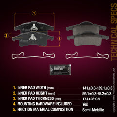 Metrix Premium Rear Disc Brake Pad Set 94329MS aftermarket car parts
