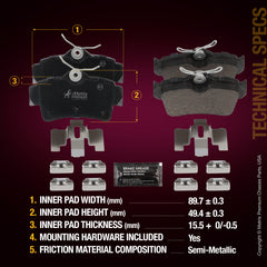 Metrix Premium Rear Disc Brake Pad Set 94331MS aftermarket car parts