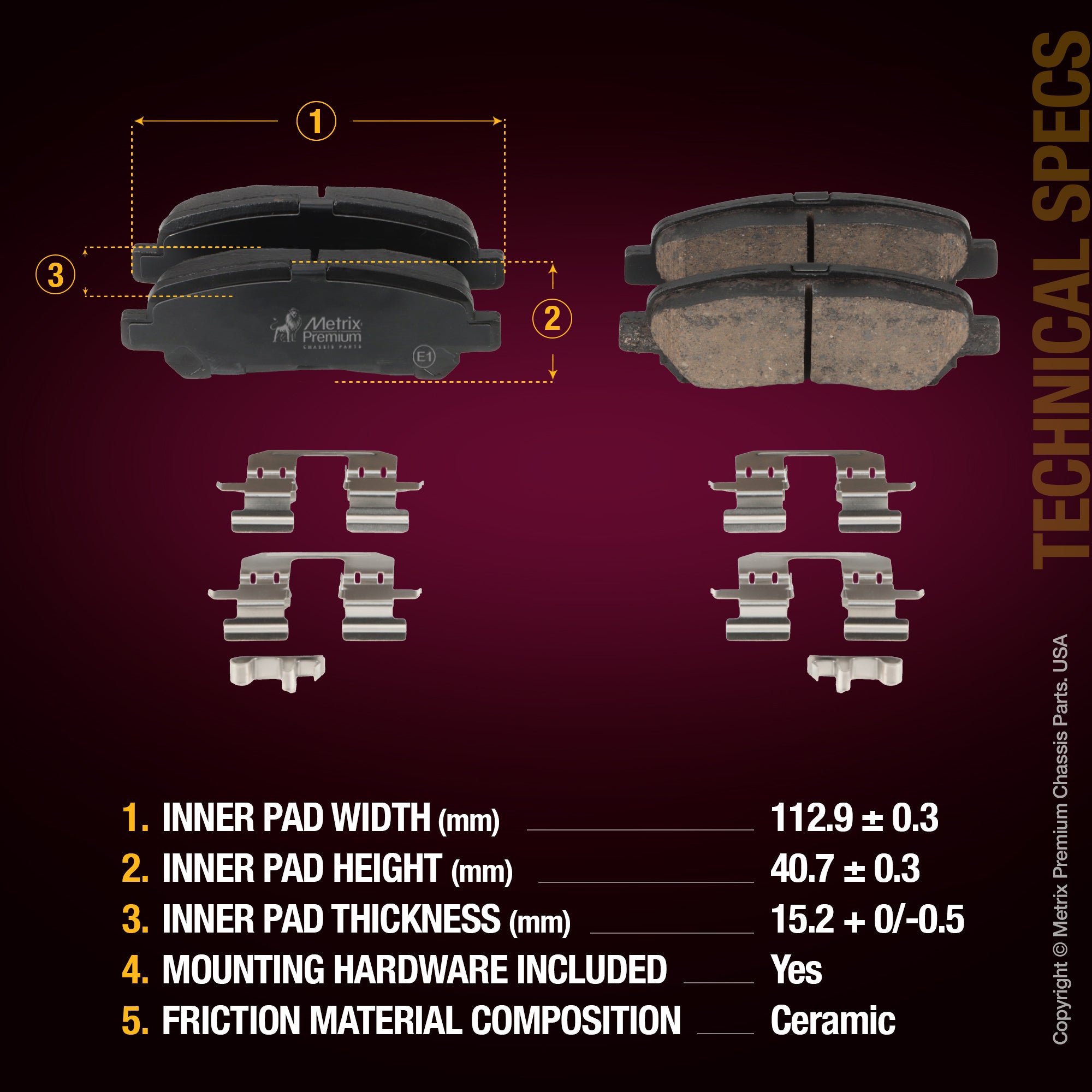 Metrix Premium Chassis Parts Rear Brake Kit 91571MT aftermarket car parts