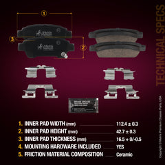 Metrix Premium Rear Disc Brake Pad Set 94334MC aftermarket car parts