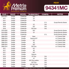 Metrix Premium Rear Disc Brake Pad Set 94341MC aftermarket car parts