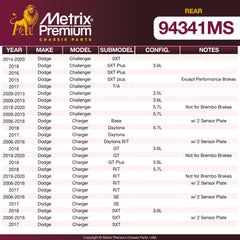 Metrix Premium Rear Disc Brake Pad Set 94341MS aftermarket car parts