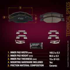 Metrix Premium Front Disc Brake Pad Set 94348MC aftermarket car parts