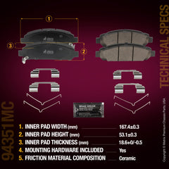 Metrix Premium Front Disc Brake Pad Set 94351MC aftermarket car parts
