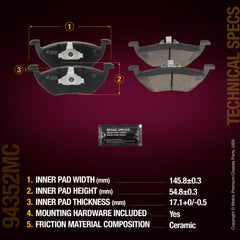 Metrix Premium Rear Disc Brake Pad Set 94352MC aftermarket car parts