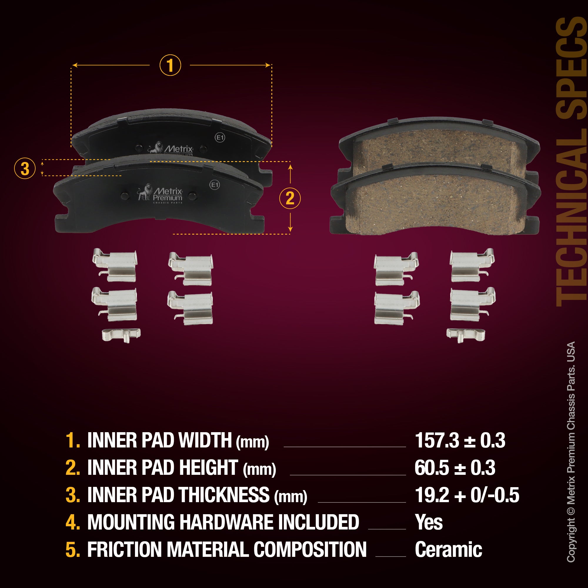 Metrix Premium Front & Rear Brake Pad Kit 95792MT aftermarket car parts