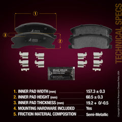 Metrix Premium Front Disc Brake Pad Set 94353MS aftermarket car parts