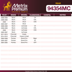Metrix Premium Rear Disc Brake Pad Set 94354MC OEM fit spare parts