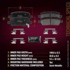 Metrix Premium Rear Disc Brake Pad Set 94354MS aftermarket car parts