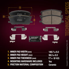 Metrix Premium Front Disc Brake Pad Set 94356MC aftermarket car parts