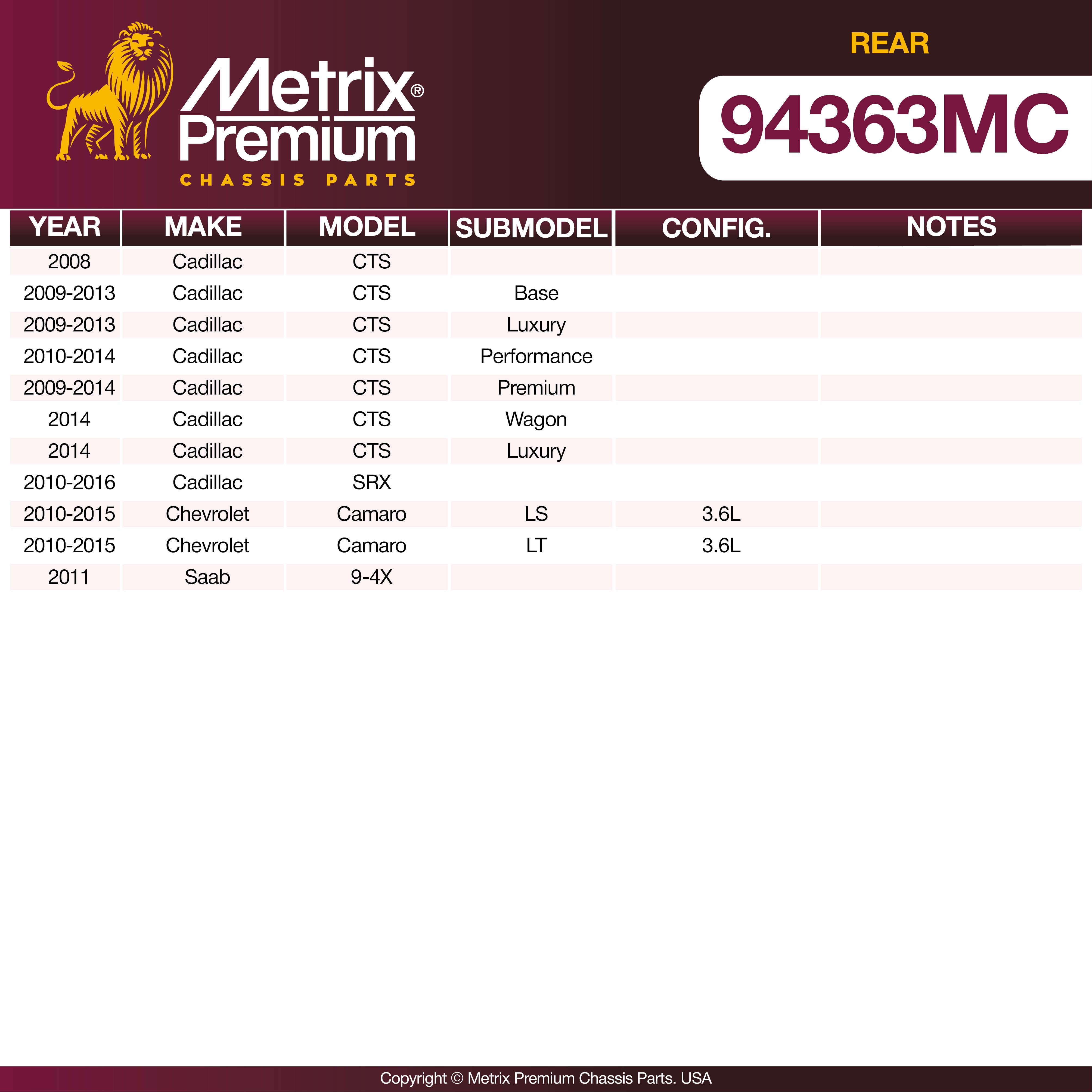 Metrix Premium Rear Disc Brake Pad Set 94363MC OEM fit spare parts