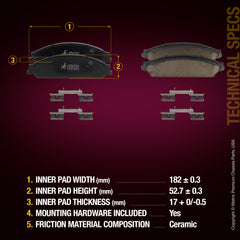 Metrix Premium Front Disc Brake Pad Set 94364MC aftermarket car parts