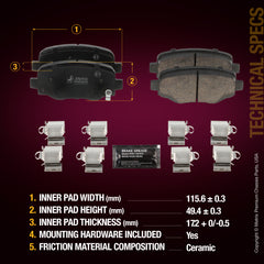 Metrix Premium Rear Disc Brake Pad Set 94370MC aftermarket car parts