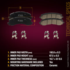 Metrix Premium Front & Rear Brake Pad Kit 95812MT aftermarket car parts
