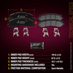 Metrix Premium Front Disc Brake Pad Set 94378MS aftermarket car parts