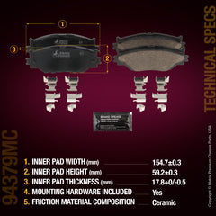 Metrix Premium Front Disc Brake Pad Set 94379MC aftermarket car parts