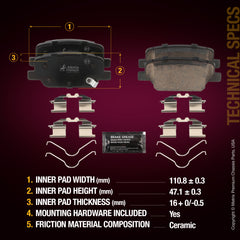 Metrix Premium Rear Disc Brake Pad Set 94394MC aftermarket car parts