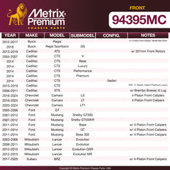 Metrix Premium Chassis Parts Front Disc Brake Pad Set 94395MC OEM fit auto parts
