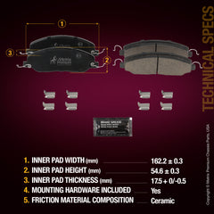 Metrix Premium Front Disc Brake Pad Set 94400MC aftermarket car parts