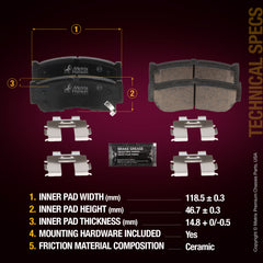 Metrix Premium Rear Disc Brake Pad Set 94403MC aftermarket car parts