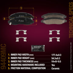 Metrix Premium Front&Rear Disc Brake Pad Set 94409MC aftermarket car parts