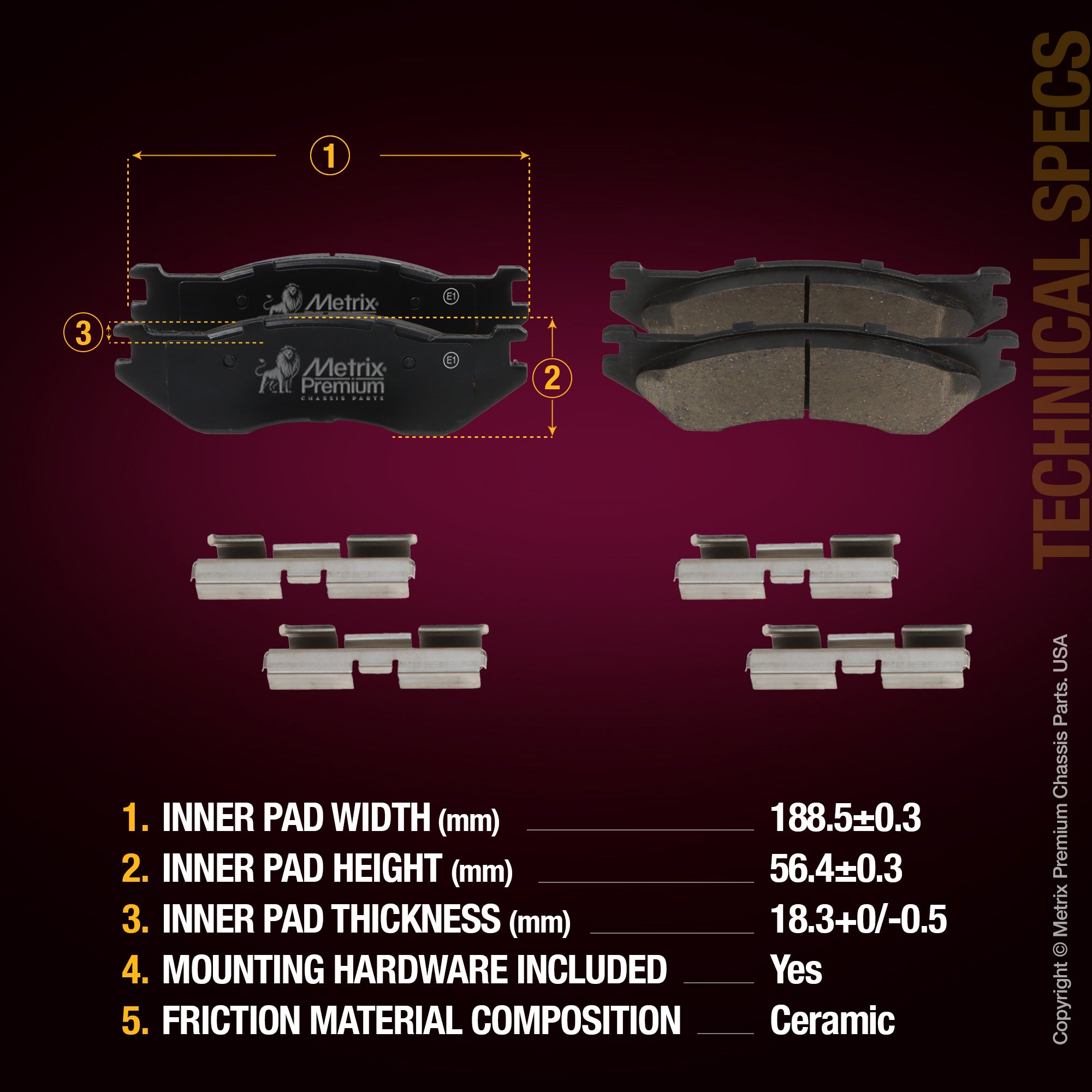 Metrix Premium Rear Disc Brake Pad Set 94422MC aftermarket car parts