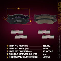 Metrix Premium Rear Disc Brake Pad Set 94422MC aftermarket car parts