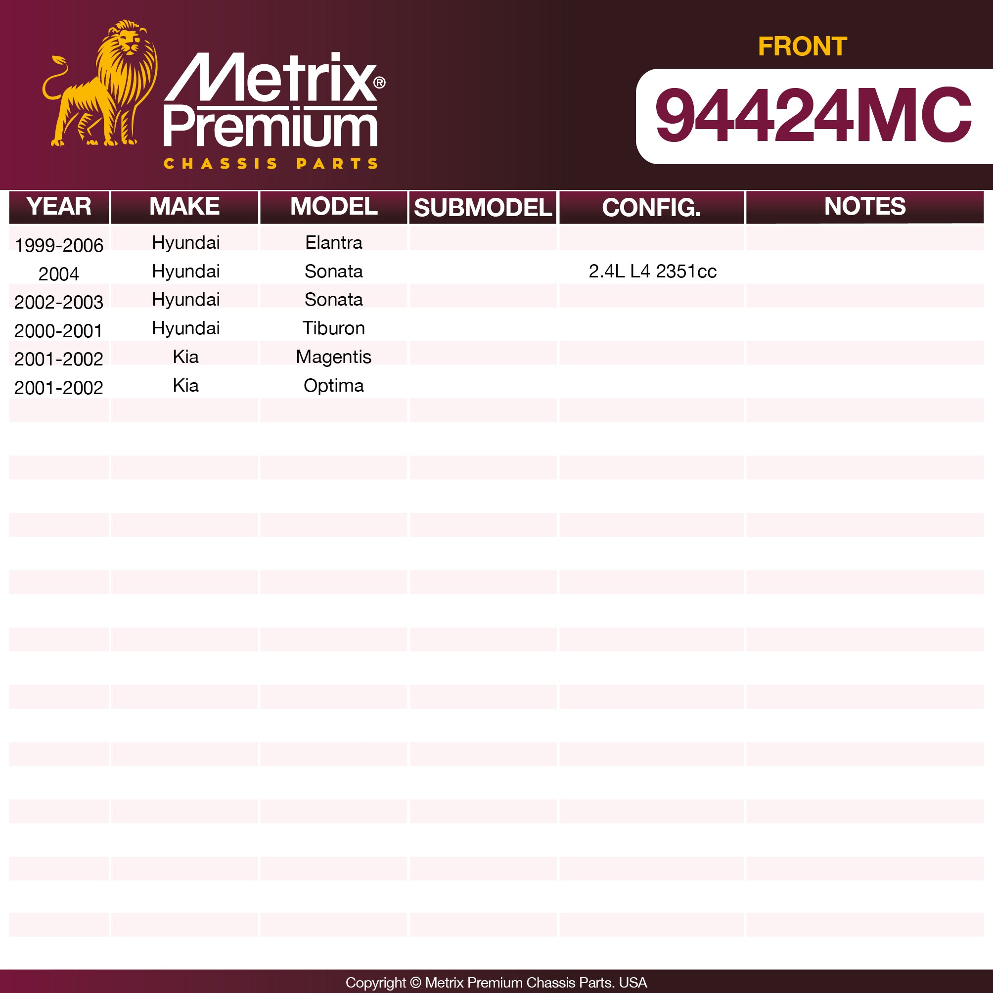Metrix Premium Chassis Parts  suspension steering brake parts