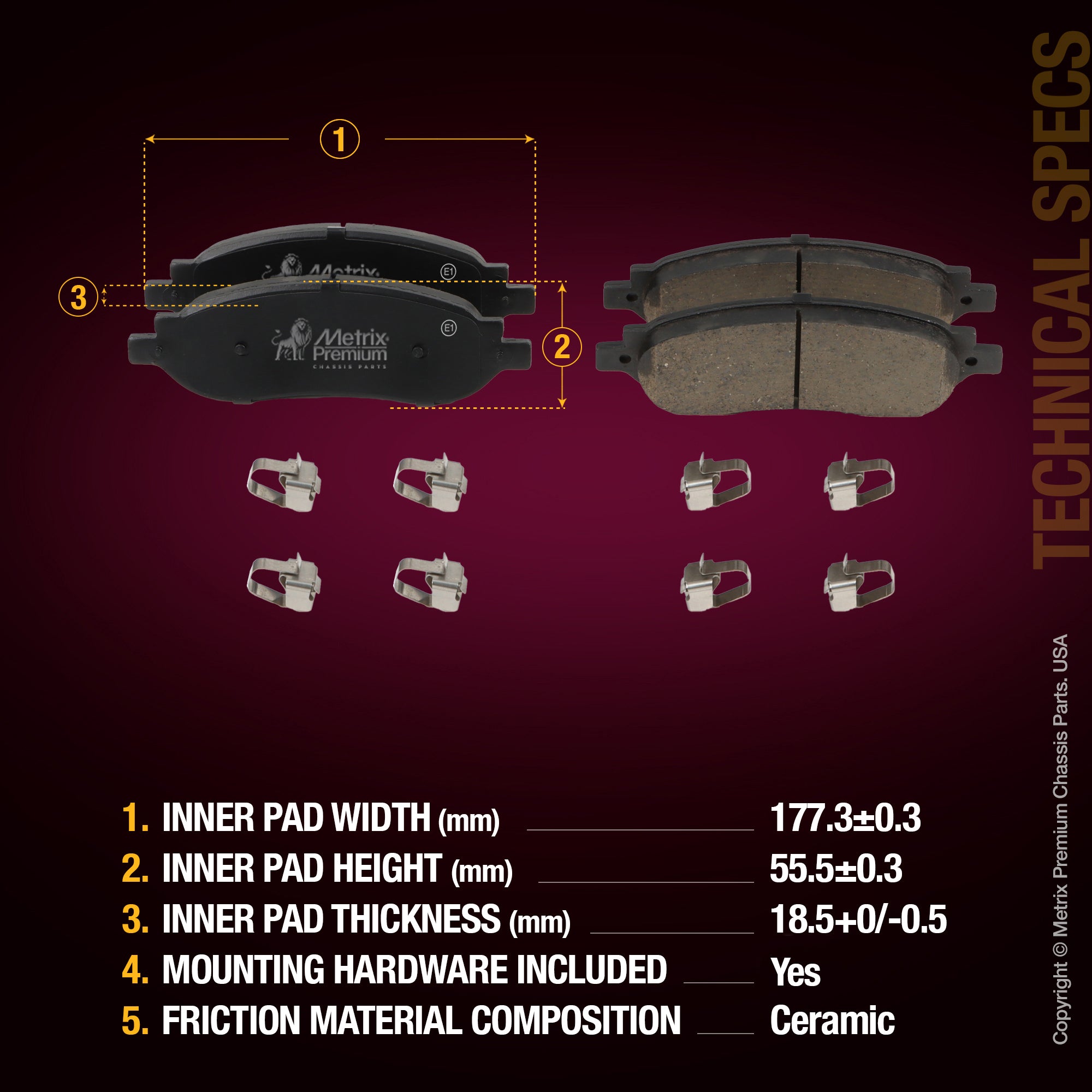Metrix Premium Rear Disc Brake Pad Set 94434MC aftermarket car parts